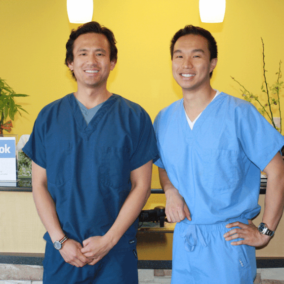 Dr. Kuan and Dr. Duong at the dental office