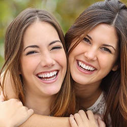 two young women smiling