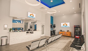 Real Dental office waiting room in Grand Prairie, Texas