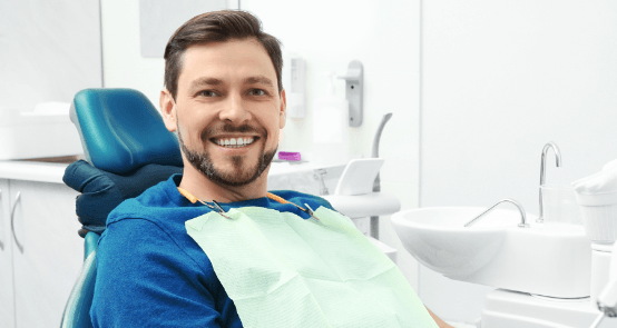 Man smiling during dental checkup