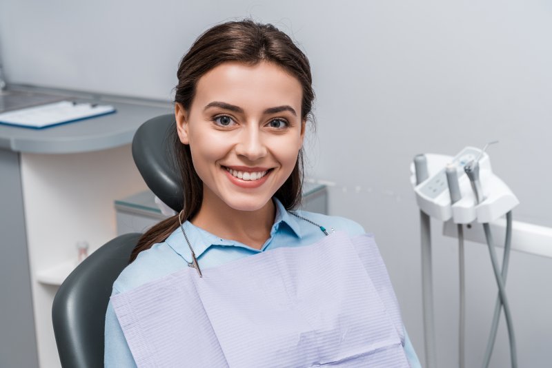 Dental patient with a white smile