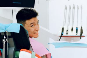 Smiling man at dental checkup